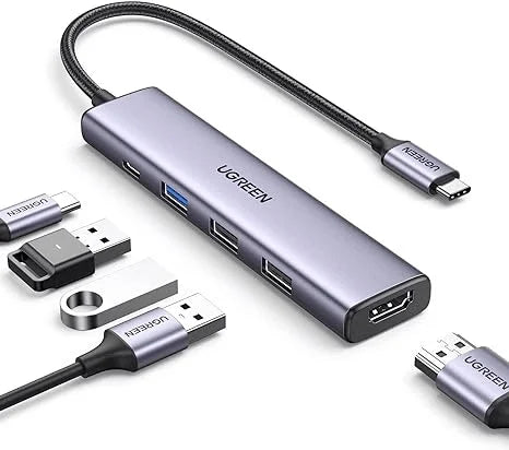 Ugreen 15495 Revodok 5-in-1 USB-C Hub with 4K HDMI, 100W PD, 3 USB-A Data Ports